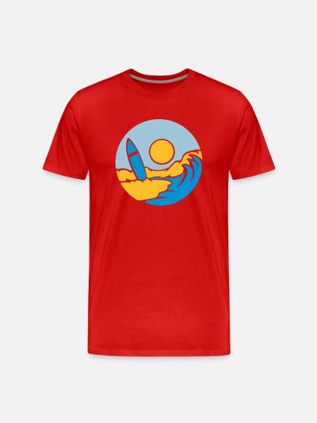 County Beach Surfboard - Men's Premium Organic T-Shirt - red