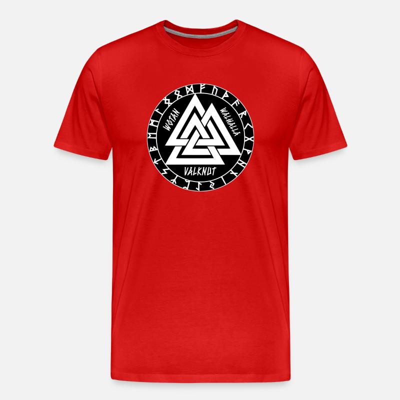 Wotan Walhalla Valknut - Männer Premium Bio T-Shirt - Rot