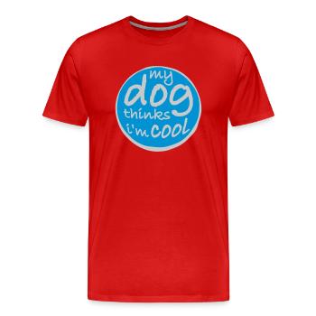 Le chien pense dans la fraîcheur - T-shirt bio Premium Homme - rouge - Devant - Damien (186cm)