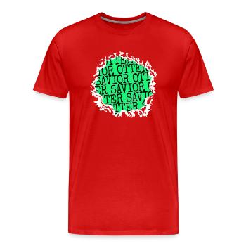 animal print animal rights activists veganism art - Men's Premium Organic T-Shirt - red - Front - Damien (186cm)