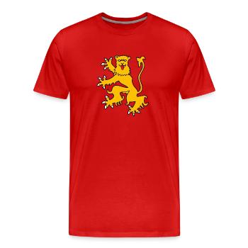 Lion OR aveyron Flagge - Männer Premium Bio T-Shirt - Rot - Vorne - Damien (186cm)