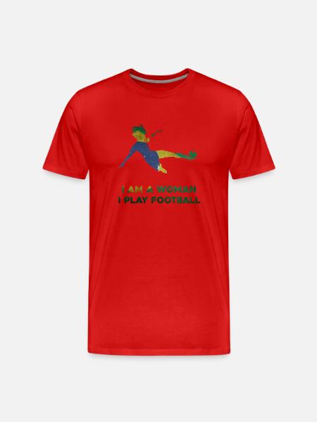 Frauenfußball - Männer Premium Bio T-Shirt - Rot