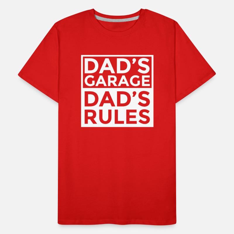 Dad's Garage Dad's Rules Geschenkidee Vater Cool Männer Premium Bio T-Shirt