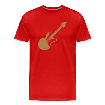 Cool Elektrogitarre Gitarrist Gitarre - Männer Premium Bio T-Shirt - Rot - Vorne - Damien (186cm)