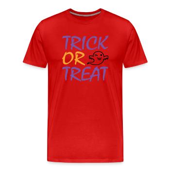 Trick or Treat Halloween - Männer Premium Bio T-Shirt - Rot - Vorne - Damien (186cm)