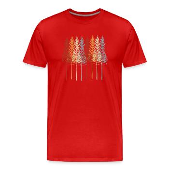 Wald Vintage Retro Natur - Männer Premium Bio T-Shirt - Rot - Vorne - Damien (186cm)