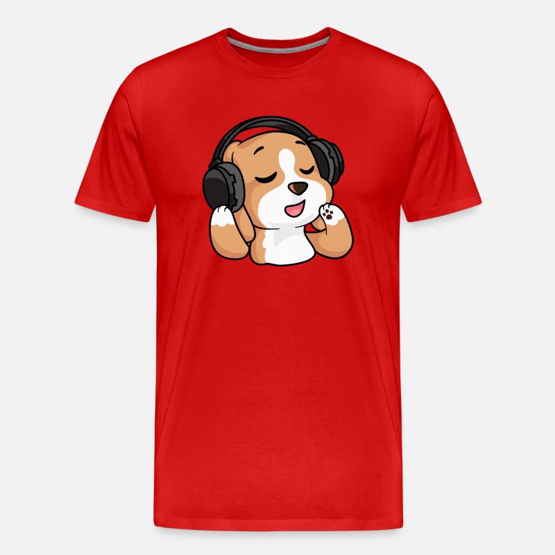 Der singende Beagle - Männer Premium Bio T-Shirt - Rot