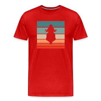 Motorradfahrer Retro Style Vintage - Männer Premium Bio T-Shirt - Rot - Vorne - Damien (186cm)