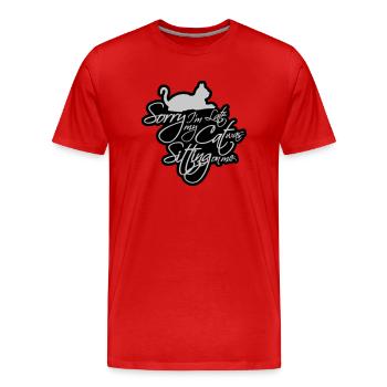 désolé chat était assis - T-shirt bio Premium Homme - rouge - Devant - Damien (186cm)