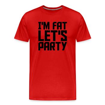 im fat lets party - Männer Premium Bio T-Shirt - Rot - Vorne - Damien (186cm)