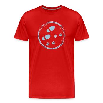 Six pieds d’amitié - T-shirt bio Premium Homme - rouge - Devant - Damien (186cm)