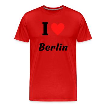 I love Berlin - Männer Premium Bio T-Shirt - Rot - Vorne - Damien (186cm)
