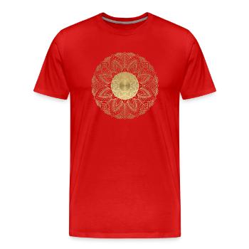 MANDALA 022 - T-shirt bio Premium Homme - rouge - Devant - Damien (186cm)