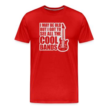 Je suis peut-être vieux - T-shirt bio Premium Homme - rouge - Devant - Damien (186cm)