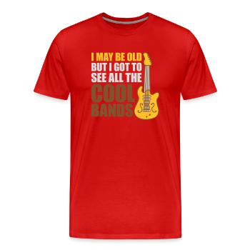 Je suis peut-être vieux - T-shirt bio Premium Homme - rouge - Devant - Damien (186cm)
