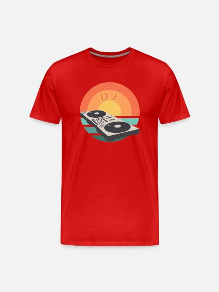 Mischpult SunSet DJ Mixer - Men's Premium Organic T-Shirt - red
