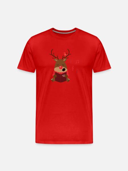 Rudolph Weihnachtslieder - Männer Premium Bio T-Shirt - Rot