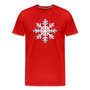 Schneeflocke Schnee Winter Weihnachten farbig 2 - Männer Premium Bio T-Shirt - Rot - Vorne - Damien (186cm)