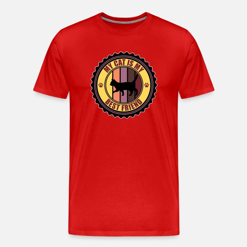 Katze - Männer Premium Bio T-Shirt - Rot