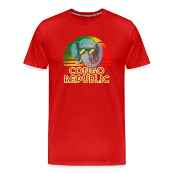 Kongo Republik - Männer Premium Bio T-Shirt - Rot - Vorne - Damien (186cm)