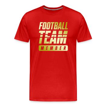 Équipe de football - T-shirt bio Premium Homme - rouge - Devant - Damien (186cm)
