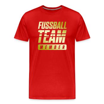 Football Team - Men's Premium Organic T-Shirt - red - Front - Damien (186cm)