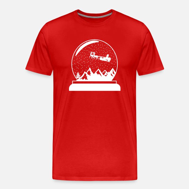 Schneekugel Weihnachtskugel Design - Männer Premium Bio T-Shirt - Rot