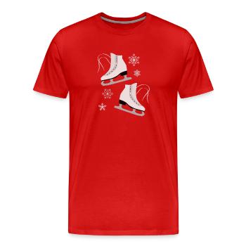 Schlittschuhe - Männer Premium Bio T-Shirt - Rot - Vorne - Damien (186cm)