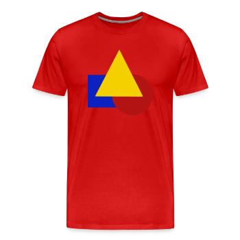 Geometric - Men's Premium Organic T-Shirt - red - Front - Damien (186cm)