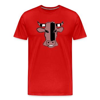 Stilisierter Kuhkopf - Männer Premium Bio T-Shirt - Rot - Vorne - Damien (186cm)