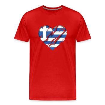 Grèce Drapeau Hellas Athènes Drapeau grec - T-shirt bio Premium Homme - rouge - Devant - Damien (186cm)
