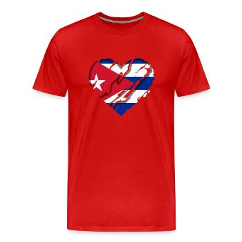 Drapeau de Cuba Caraïbes Vacances Cuba Voyage La Havane - T-shirt bio Premium Homme - rouge - Devant - Damien (186cm)