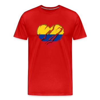 Kolumbien Flagge Vintage Kolumbianische Fahne - Männer Premium Bio T-Shirt - Rot - Vorne - Damien (186cm)