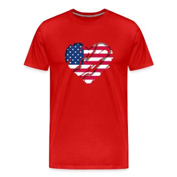 USA Flag America Flag Stars & Stripes Patriot - T-shirt bio Premium Homme - rouge - Devant - Damien (186cm)