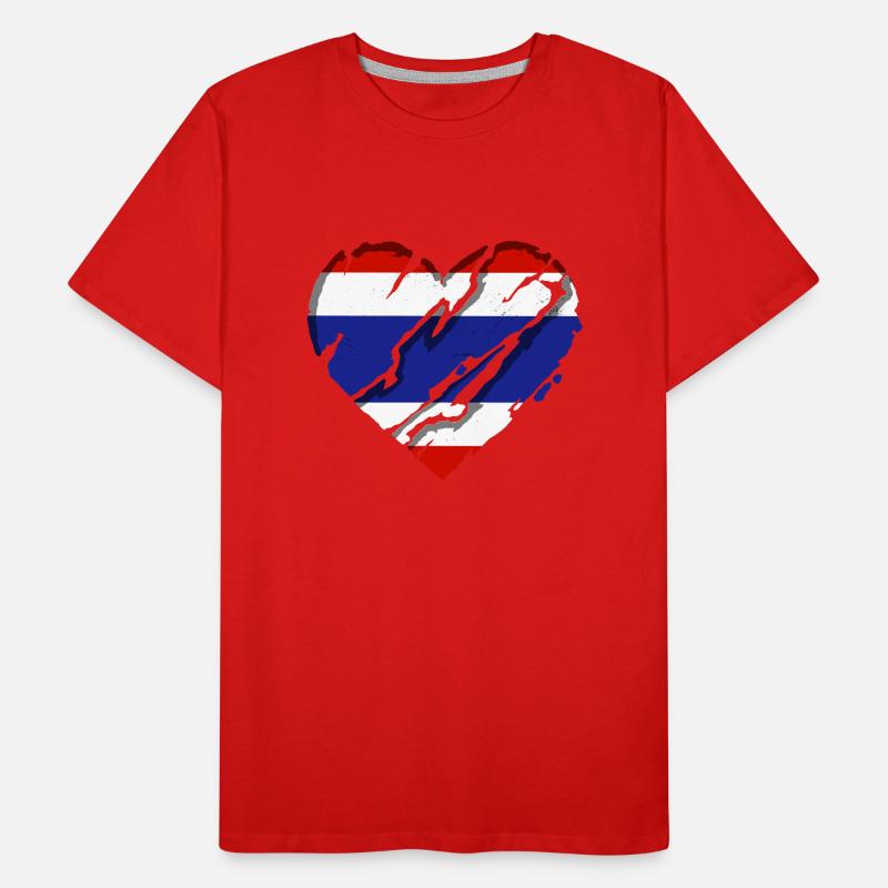 Thaïlande Drapeau Thaïlandais Drapeau utilisé Look T-shirt bio Premium Homme