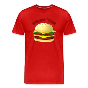 L’heure du burger - T-shirt bio Premium Homme - rouge - Devant - Damien (186cm)
