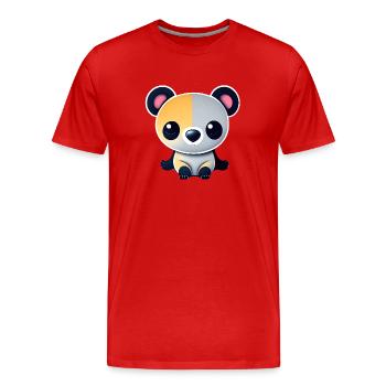 Bébé panda - T-shirt bio Premium Homme - rouge - Devant - Damien (186cm)