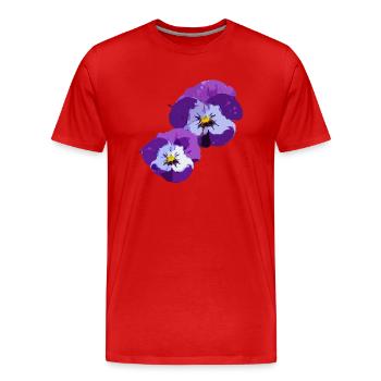Pensées - T-shirt bio Premium Homme - rouge - Devant - Damien (186cm)