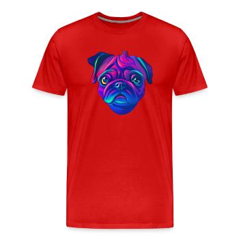 Pug - Men's Premium Organic T-Shirt - red - Front - Damien (186cm)