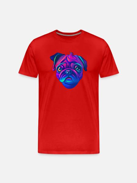 Mops - Männer Premium Bio T-Shirt - Rot