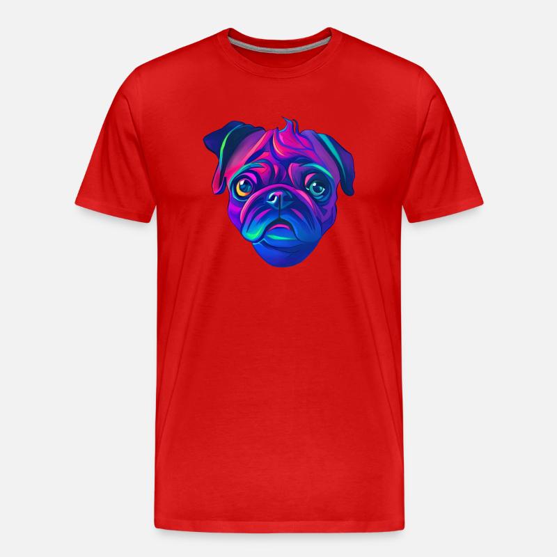 Mops - Männer Premium Bio T-Shirt - Rot