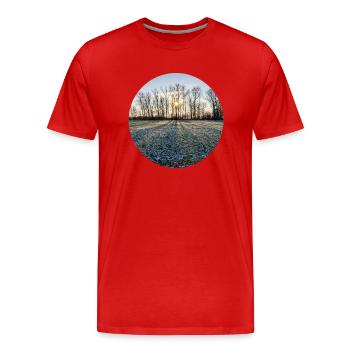 Soleil d’hiver - T-shirt bio Premium Homme - rouge - Devant - Damien (186cm)