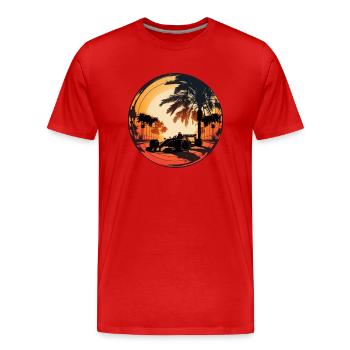 Sunset - Men's Premium Organic T-Shirt - red - Front - Damien (186cm)