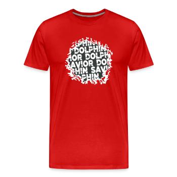 Bass Fishing Tshirts Boats Marine Life Biological - Men's Premium Organic T-Shirt - red - Front - Damien (186cm)