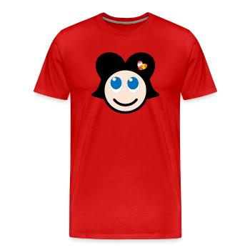 Alsacienne sourire - T-shirt bio Premium Homme - rouge - Devant - Damien (186cm)