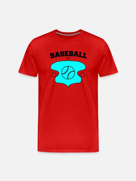 Baseball Crest Design 2 - Men's Premium Organic T-Shirt - red