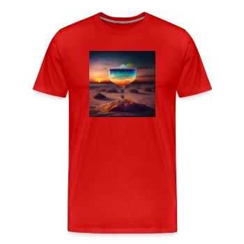 Cocktail 6 Gift - Men's Premium Organic T-Shirt - red - Front - Damien (186cm)