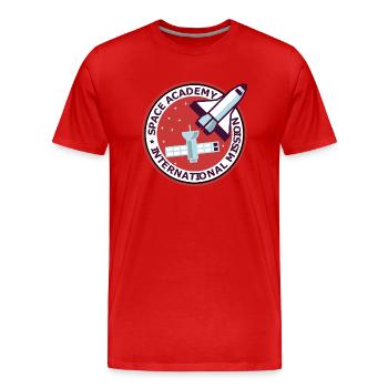 Space Academy International red color Vintage - Men's Premium Organic T-Shirt - red - Front - Damien (186cm)
