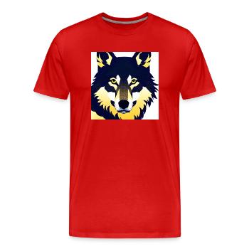 Wolf Shirt - Männer Premium Bio T-Shirt - Rot - Vorne - Damien (186cm)