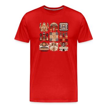 Folklore africain - T-shirt bio Premium Homme - rouge - Devant - Damien (186cm)